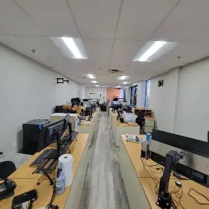 Commercial office area protected during Vernon water damage mitigation